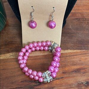 Pink Pearl Jewelry Set